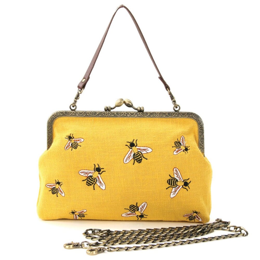 Bees Vintage Themed Kisslock Purse